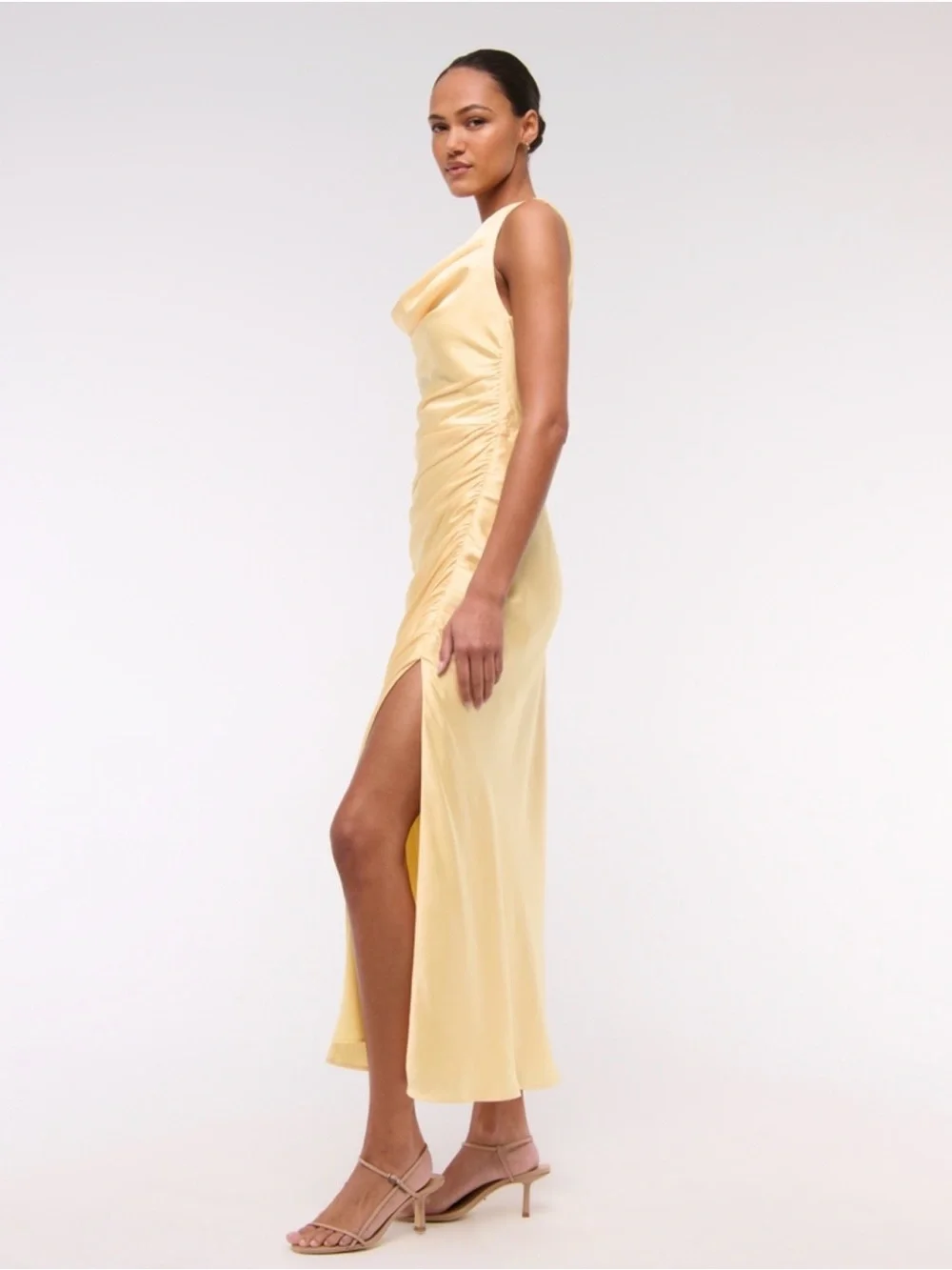 Cowl Neck Draped Maxi Dress